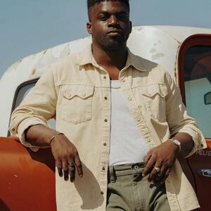 Men's Ivory Button-Up Western Courderoy Snap Shirt